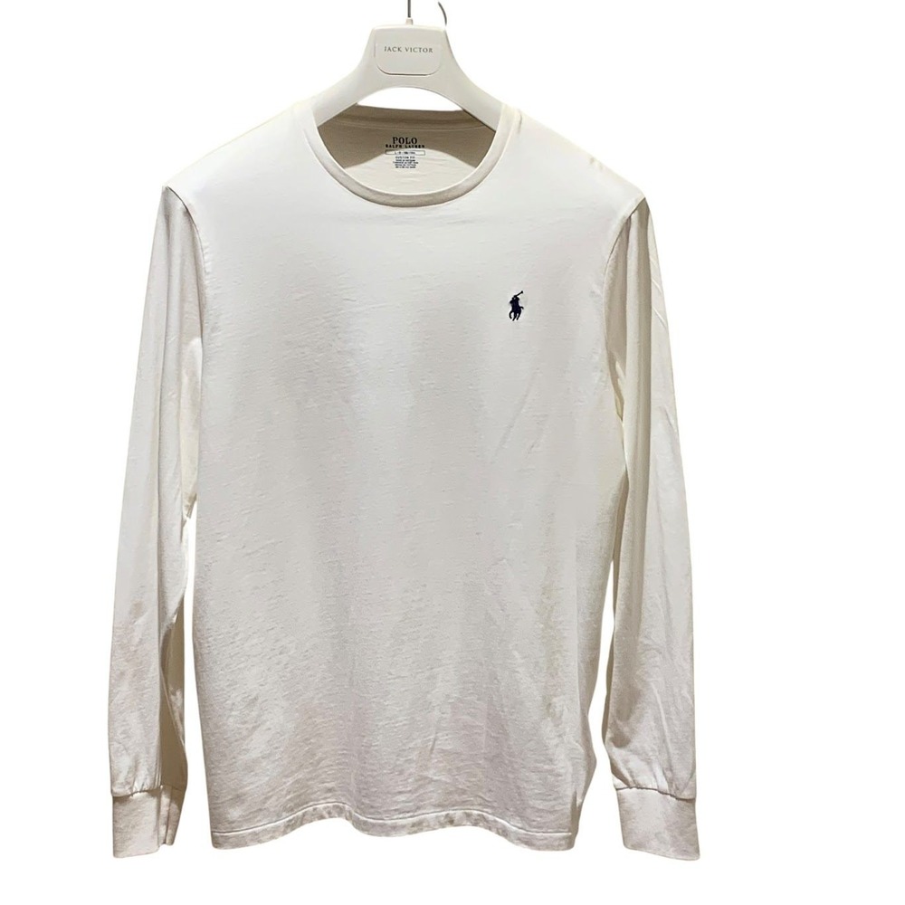 Polo Ralph Lauren Long Sleeve T-Shirt Mens Large White Custom Fit Preppy Classic